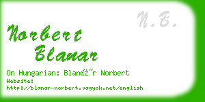 norbert blanar business card